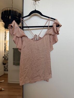 bp Blush Pink Cold-Shoulder Ruffle Camisole